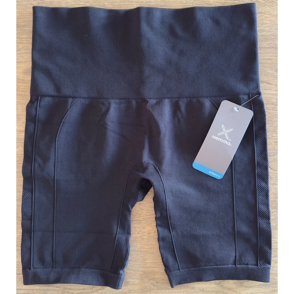 Homma Active Wear-High Waist Tummy Compression Slimming Shorts-Black-Size XL-NWT